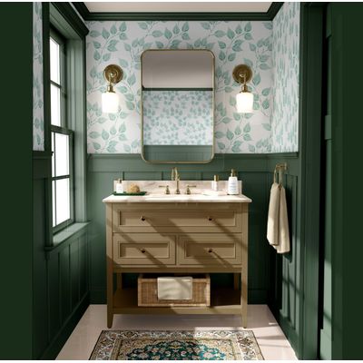 Papel de Parede Autoadesivo Removível Estampa de Vinhas com Folhagem Verde, Vinil DIY para Parede de Entrada e Escritório - S4sassy 63,5 cm (L) × 304,8 cm (C) / Verde - Vinil Texturizado