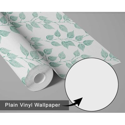 Papel de Parede Autoadesivo Removível Estampa de Vinhas com Folhagem Verde, Vinil DIY para Parede de Entrada e Escritório - S4sassy 63,5 cm (L) × 304,8 cm (C) / Verde - Vinil Texturizado