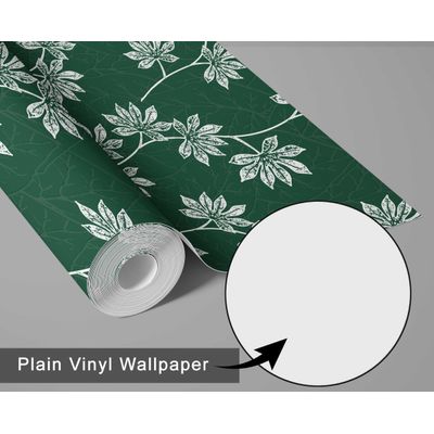 Papel de Parede Autoadesivo Destacar e Colar com Estampa de Folhas Verdes para Parede de Destaque na Entrada e Escritório Solução - S4sassy 63,5 cm (L) × 152,4 cm (C) / Verde - Vinil Texturizado