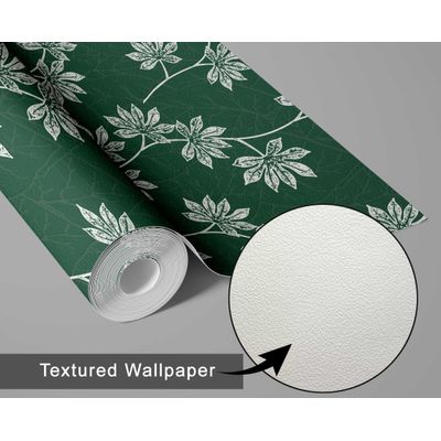 Papel de Parede Autoadesivo Destacar e Colar com Estampa de Folhas Verdes para Parede de Destaque na Entrada e Escritório Solução - S4sassy 63,5 cm (L) × 152,4 cm (C) / Verde - Vinil Texturizado