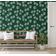 Papel de Parede Autoadesivo Destacar e Colar com Estampa de Folhas Verdes para Parede de Destaque na Entrada e Escritório Solução - S4sassy 63,5 cm (L) × 152,4 cm (C) / Verde - Vinil Texturizado