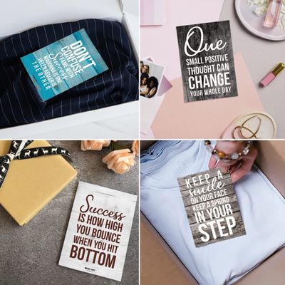 Bilhetes para Lancheira (Adultos/Adolescentes), Cartões Motivação/Inspiração/Afirmação, 36 Unid., Sortidos Únicos (Tema Rústico) - Inkdotpot 8,89 Cm × 6,35 Cm / Multicolorido