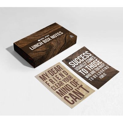 Bilhetes para Lancheira (Adultos/Adolescentes), Cartões Motivação/Inspiração/Afirmação, 36 Unid., Sortidos Únicos (Tema Rústico) - Inkdotpot 8,89 Cm × 6,35 Cm / Multicolorido
