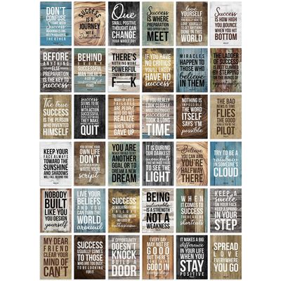 Bilhetes para Lancheira (Adultos/Adolescentes), Cartões Motivação/Inspiração/Afirmação, 36 Unid., Sortidos Únicos (Tema Rústico) - Inkdotpot 8,89 Cm × 6,35 Cm / Multicolorido