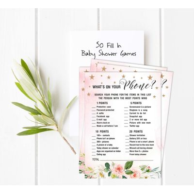 Conjunto com 50 Cartões Alfabeto ABC para Chá de Bebê Floral Revelação de Gênero É um Menino É uma Menina Suprimentos para Festa - Inkdotpot 12,7 Cm × 17,78 Cm / Branco - O Que Tem no Seu Celular