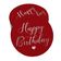 Tags de Papel Metalizado "Happy Birthday" para Lembrancinhas - Inkdotpot 50 Etiquetas Metalizadas / Vermelho - Prata