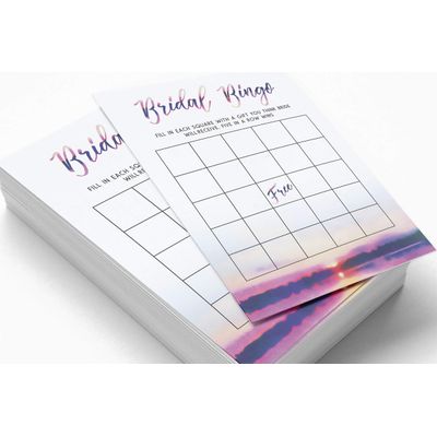 50 Cartões Quadrados em Branco para Preencher Ideias de Presentes para Chá de Noiva/Despedida de Solteira a Granel Tema Natureza - Inkdotpot 12,7 Cm × 17,78 Cm / Branco - Bingo da Noiva