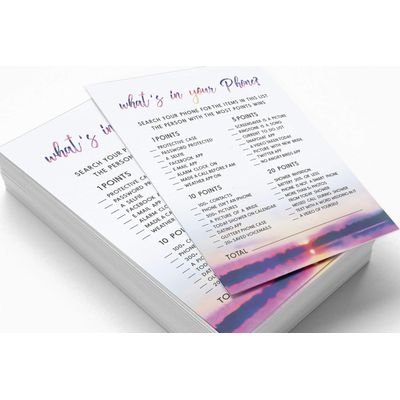 50 Cartões Quadrados em Branco para Preencher Ideias de Presentes para Chá de Noiva/Despedida de Solteira a Granel Tema Natureza - Inkdotpot 12,7 Cm × 17,78 Cm / Branco - O Que Tem no Seu Celular