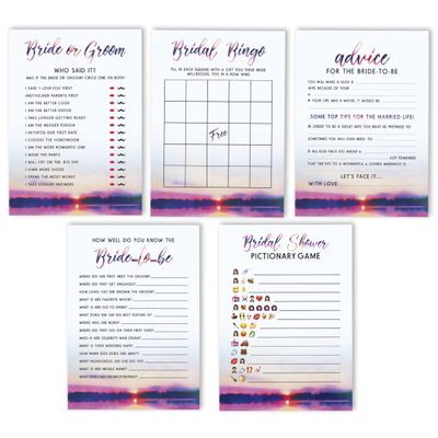 50 Cartões Quadrados em Branco para Preencher Ideias de Presentes para Chá de Noiva/Despedida de Solteira a Granel Tema Natureza - Inkdotpot 12,7 Cm × 17,78 Cm / Branco - Conjunto de Jogos