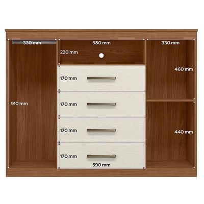 Comoda Havana Master Jatobá Areia Acetinado - Santos Andirá