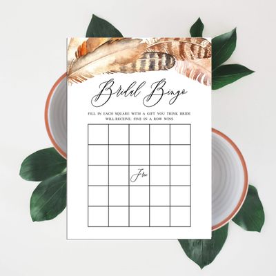 Lote de Cartões Quadrados em Branco para Preencher Ideias de Presente - Chá de Noiva/Despedida de Solteira - Jogo 50 Penas - Inkdotpot 12,7 Cm × 17,78 Cm / Branco - Bingo da Noiva