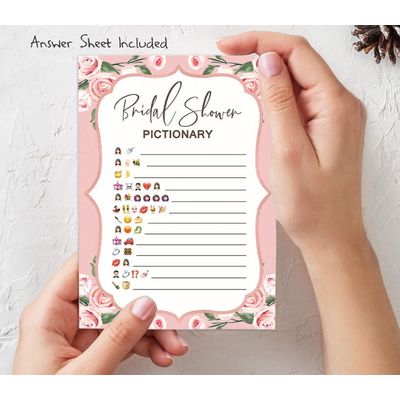 50 Cartões Florais Quadrados em Branco para Chá de Noiva e Despedida de Solteira, Jogo Vestido de Noiva e Ideias de Presente - Inkdotpot 12,7 Cm × 17,78 Cm / Branco - Conjunto de Jogos