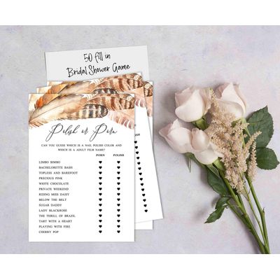 Lote de Cartões Quadrados em Branco para Preencher Ideias de Presente - Chá de Noiva/Despedida de Solteira - Jogo 50 Penas - Inkdotpot 12,7 Cm × 17,78 Cm / Branco - Esmalte ou Filme