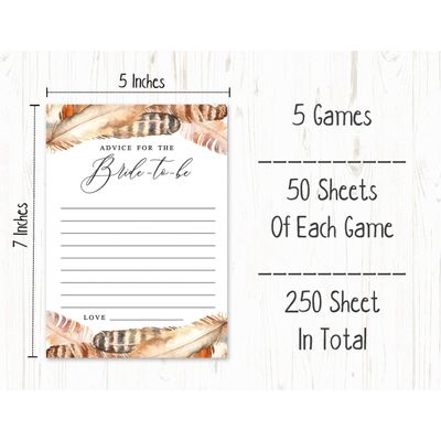 Lote de Cartões Quadrados em Branco para Preencher Ideias de Presente - Chá de Noiva/Despedida de Solteira - Jogo 50 Penas - Inkdotpot 12,7 Cm × 17,78 Cm / Branco - Conjunto de Jogos
