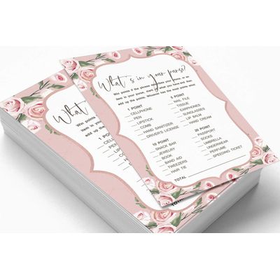 50 Cartões Florais Quadrados em Branco para Chá de Noiva e Despedida de Solteira, Jogo Vestido de Noiva e Ideias de Presente - Inkdotpot 12,7 Cm × 17,78 Cm / Branco - O Que Tem na Sua Bolsa