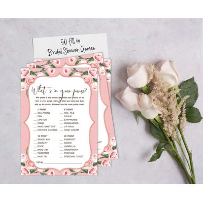 50 Cartões Florais Quadrados em Branco para Chá de Noiva e Despedida de Solteira, Jogo Vestido de Noiva e Ideias de Presente - Inkdotpot 12,7 Cm × 17,78 Cm / Branco - O Que Tem na Sua Bolsa