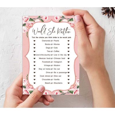 50 Cartões Florais Quadrados em Branco para Chá de Noiva e Despedida de Solteira, Jogo Vestido de Noiva e Ideias de Presente - Inkdotpot 12,7 Cm × 17,78 Cm / Branco - Conjunto de 4