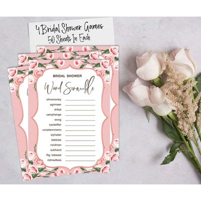 50 Cartões Florais Quadrados em Branco para Chá de Noiva e Despedida de Solteira, Jogo Vestido de Noiva e Ideias de Presente - Inkdotpot 12,7 Cm × 17,78 Cm / Branco - Conjunto de 4
