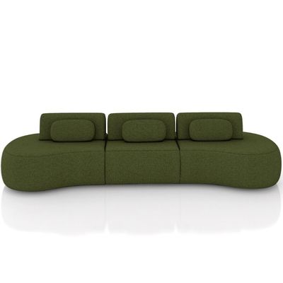 Sofá 4 Lugares 366cm Orgânico Mellanie Linho Verde Z32 - Mpozenato
