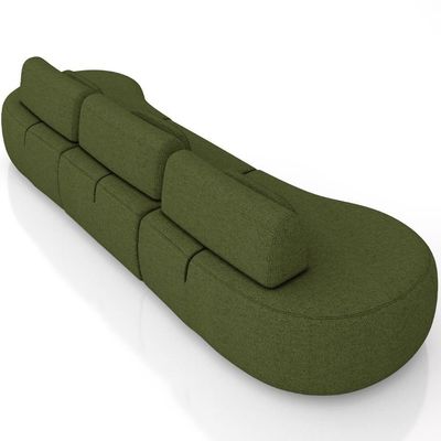 Sofá 4 Lugares 366cm Orgânico Mellanie Linho Verde Z32 - Mpozenato