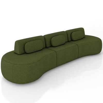 Sofá 4 Lugares 326cm Orgânico Mellanie Linho Verde Z32 - Mpozenato