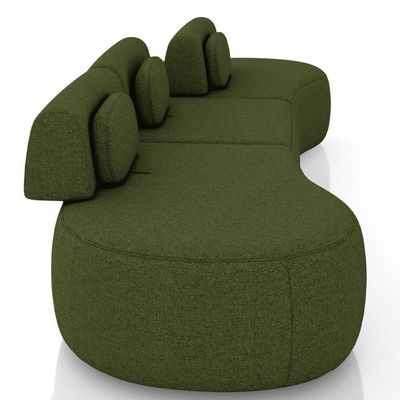 Sofá 4 Lugares 326cm Orgânico Mellanie Linho Verde Z32 - Mpozenato
