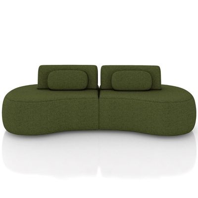 Sofá 4 Lugares 280cm Orgânico Mellanie Linho Verde Z32 - Mpozenato