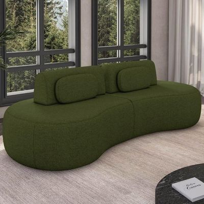 Sofá 4 Lugares 280cm Orgânico Mellanie Linho Verde Z32 - Mpozenato