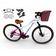 Bicicleta Aro 29 Feminina Absolute Hera Retrô Vintage Shimano 21v Hidráulica Confortável Cesta Branco-rosa Tamano 17