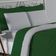 Kit Edredom Dupla Face + Jogo De Lençol Casal Nobre 7 Peças Malha 100% Algodão - Verde-bandeira / Cinza