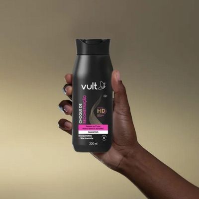 Shampoo Choque De Reconstrução Reduz Danos Brilho Bioqueratina Hd 200ml Vult