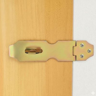 Dobradiça Porta Cadeado Fecho Trinco Portas Armarios Gavetas Baus Bicromatizado De Ferro 12,5cm Resistente