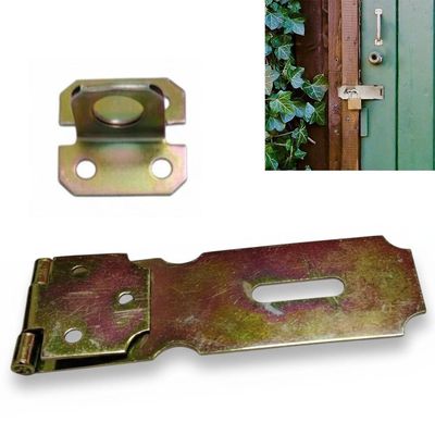 Dobradiça Porta Cadeado Fecho Trinco Portas Armarios Gavetas Baus Bicromatizado De Ferro 12,5cm Resistente