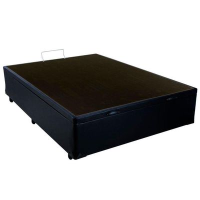 Cama Box Baú Casal Sintético Mega Cama Preto 138x188x45cm