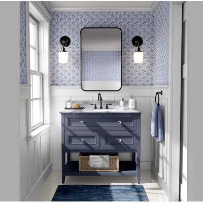 Papel de Parede Autoadesivo Estampa Mini Floral Abstrata Contato Vinílico Impermeável Azul Removível para Locatários, Quarto/Sala - S4sassy 63,5 cm (L) × 304,8 cm (C) / Azul - Vinil Liso