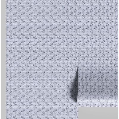 Papel de Parede Autoadesivo Estampa Mini Floral Abstrata Contato Vinílico Impermeável Azul Removível para Locatários, Quarto/Sala - S4sassy 63,5 cm (L) × 304,8 cm (C) / Azul - Vinil Liso