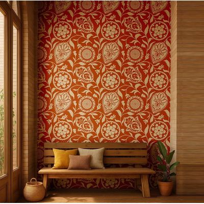 Papel de Parede Autoadesivo Boho, Estampa Floral Paisley, Contato Vinílico Impermeável Rosa, Removível Ideal para Inquilinos - S4Sassy 63,5 cm (L) × 304,8 cm (C) / Rosa - Vinil Texturizado