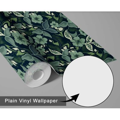 Papel de Parede Autoadesivo e Removível Folhas de Outono Verde, Mural Instantâneo para Quarto, Banheiro, Lavanderia e Closet - S4Sassy 63,5 cm (L) × 304,8 cm (C) / Verde - Vinil Texturizado