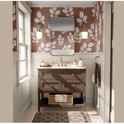 Papel de Parede Autoadesivo Mural Estampa de Folhas Marrom, Papel Contact para Paredes, Entrada e Decoração de Escritório, Solução - S4sassy 63,5 cm (L) × 609,6 cm (C) / Marrom - Vinil Texturizado