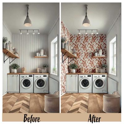 Papel de Parede Marrom com Folhas Verticais, Vinílico Autoaderente com Aparência Natural, Decoração DIY Fácil para Quarto e Sala - S4Sassy 63,5 cm (L) × 914,4 cm (C) / Marrom - Vinil Texturizado