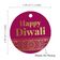 Etiquetas Pendentes de Papel Metalizado Feliz Diwali para Lembrancinhas - Inkdotpot 50 Etiquetas Metalizadas / Rosa - Dourado
