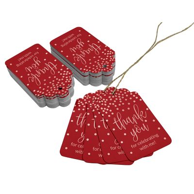 Etiquetas de Papel Metalizado 'Obrigado por Celebrar Comigo' para Lembrancinha de Aniversário - Inkdotpot 50 Etiquetas Metalizadas / Vermelho - Ouro Rosé
