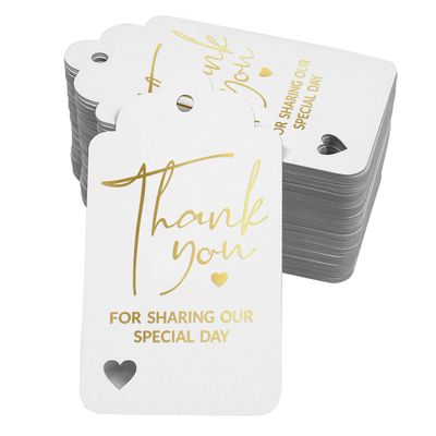 Etiqueta Foil 'Obrigado por Compartilhar Nosso Dia Especial' para Chá de Noiva/Bebê/Aposentadoria/Casamento/Aniversário - Inkdotpot 50 Etiquetas Metalizadas / Branco - Prata