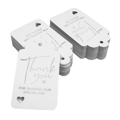 Etiqueta Foil 'Obrigado por Compartilhar Nosso Dia Especial' para Chá de Noiva/Bebê/Aposentadoria/Casamento/Aniversário - Inkdotpot 50 Etiquetas Metalizadas / Branco - Prata