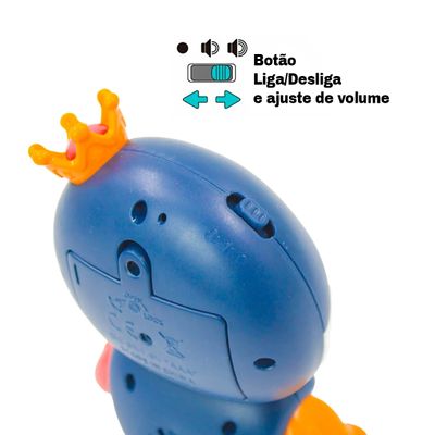 Teclado Piano Musical Bebe Brinquedo Infantil Divertido Som Pinguim - Brinquedo Divertido e Educativo Cor:Azul