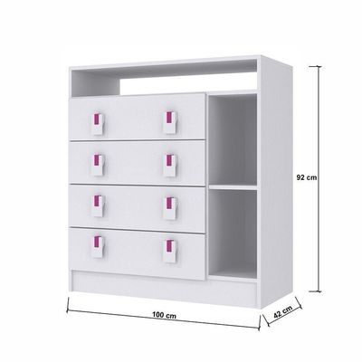 Cômoda Infantil Em Mdp Com 4 Gavetas Percasa Branco