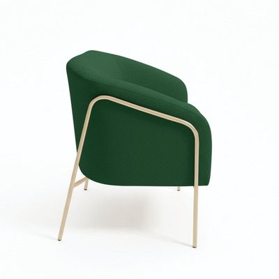 Sofá 2 Lugares Namoradeira Stella Base Industrial Alta Champanhe Bouclê Verde D03 - D'rossi