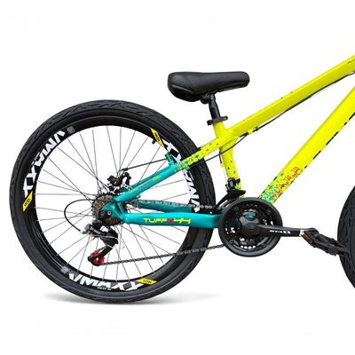 Bicicleta aro26 VikingxTuffX44 FreioHidráulico21v Freeride RodasVmaxx Pneu Flame AmareloVerde