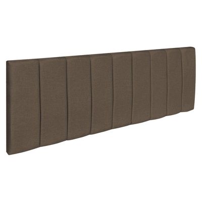 Kit Cabeceira Painel E Calçadeira Recamier Baú King 1,95m Holanda Linho - Pallazio Cor Marrom