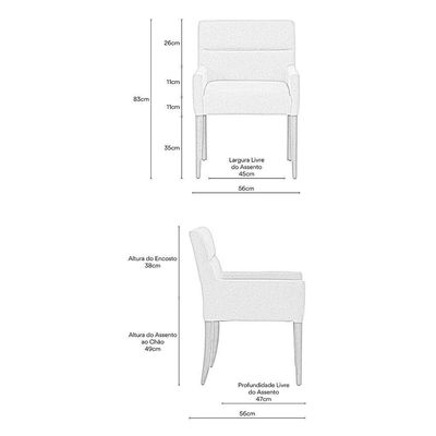 Kit 4 Cadeiras Para Mesa De Jantar Angel Base Madeira Corano Fendi - Nexta Casa